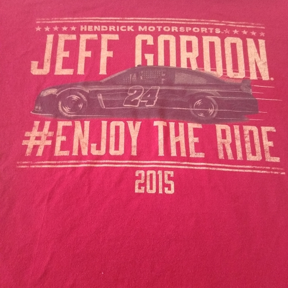Men's Brick Red Hendrix Motorsports 24 Jeff Gordon Tee 2015, size Large - Picture 2 of 5